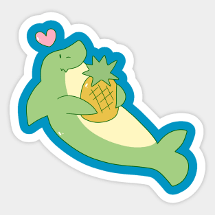 Shark Loves Pineapple Sticker